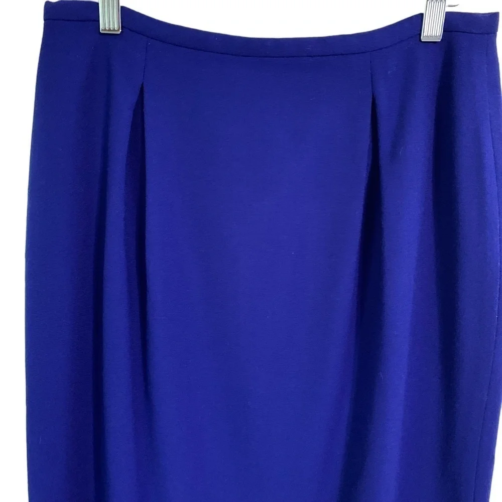 Lord & Taylor vintage skirt ultramarine blue wool pencil high waisted 80s